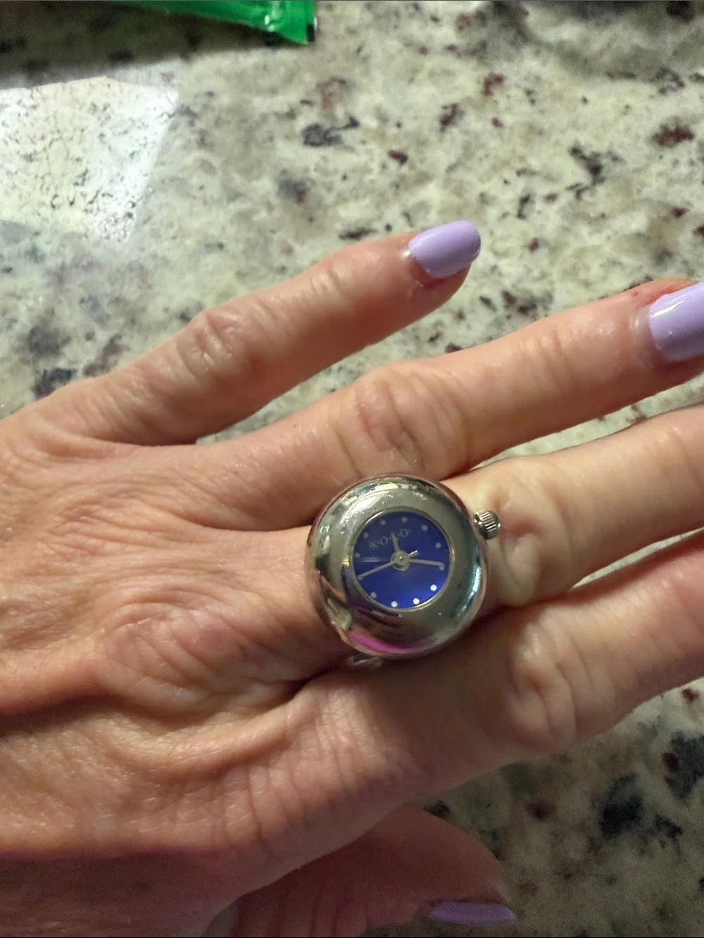 Xoxo Blue Dial Silver Ring Watch